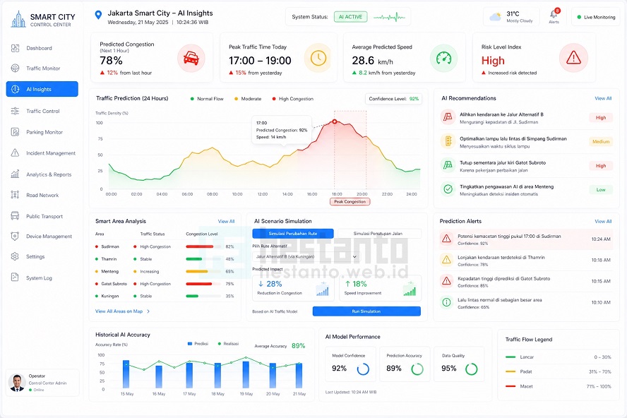 Menu AI Insights Sistem Informasi Transportasi & Smart City Bebasis Ai