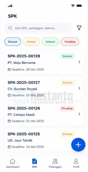 6. Halaman SPK Mobile