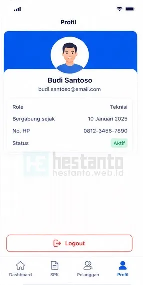 10. Halaman Profil SPK Mobile
