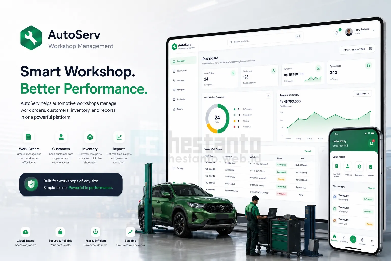 Aplikasi Bengkel Service & Toko Jualan Sparepart, Solusi Terintegrasi untuk Sparepart, Purchasing, dan Work Order